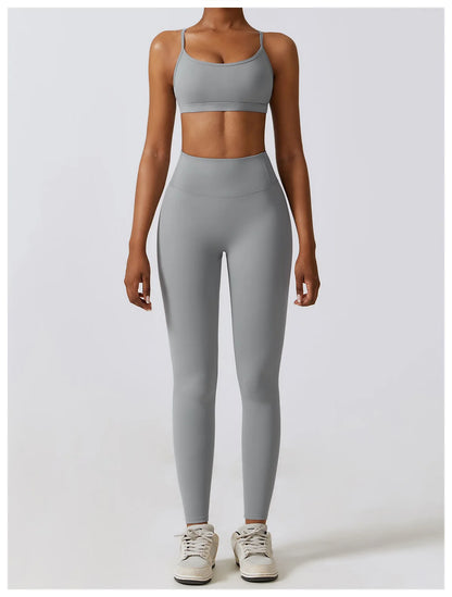 Women 2/3pcs Workout Outfits Yoga Sets Sportswear Gym Workout Clothing Tracksuit High Waist Leggings and Stretch Sports Bra