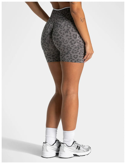Leopard Print Yoga Shorts Women Seamless High Waist Workout Shorts Fitness Yoga Lift Butt Fitness Yoga Gym Running Short Pants