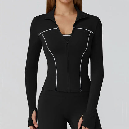 Yoga Clothes Women Sport Jacket Running Long Sleeve Shirt Sports Jackets Top Workout Coat Gym Training Clothing Workout Yoga Top