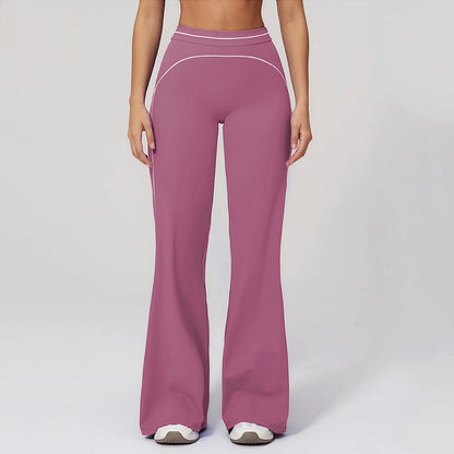 High Waist Yoga Wide Leg Pants Women Gym Fitness Bell-bottoms Pants Push Up Sports Trousers Female Casual Workout Flared Pants