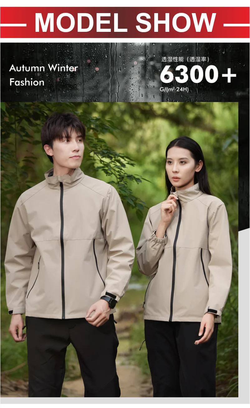 Outdoor Waterproof Men Women Stand Collar Jacket Custom Logo Anti-static Coat Print Company Design Casual Sweatshirt Embroidery