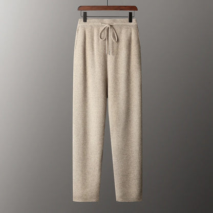 DjzDsm New Autumn Winter Men's 100% Pure Cashmere Thick Button Cardigan Set Cashmere Knitted Casual Shorts 2-Piece Set Clothing