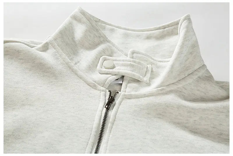 2026 New American Retro F Zip Ket Hoodie Men's Loose Fit Casual Versatile Outerwear Autumn New Pure Color Coat Pullover