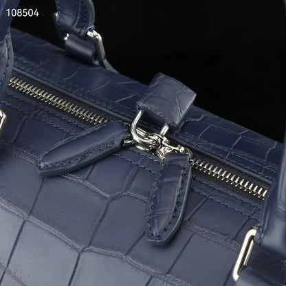 Authentic exotic crocodile belly leather men's large travel handbag real crocodile leather men's fashion luxury shoulder bag