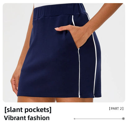 New Yoga Skirt Women's Summer High Waist Pocket Skirt Sports Skirt Running Training Quick drying Tennis Skirt