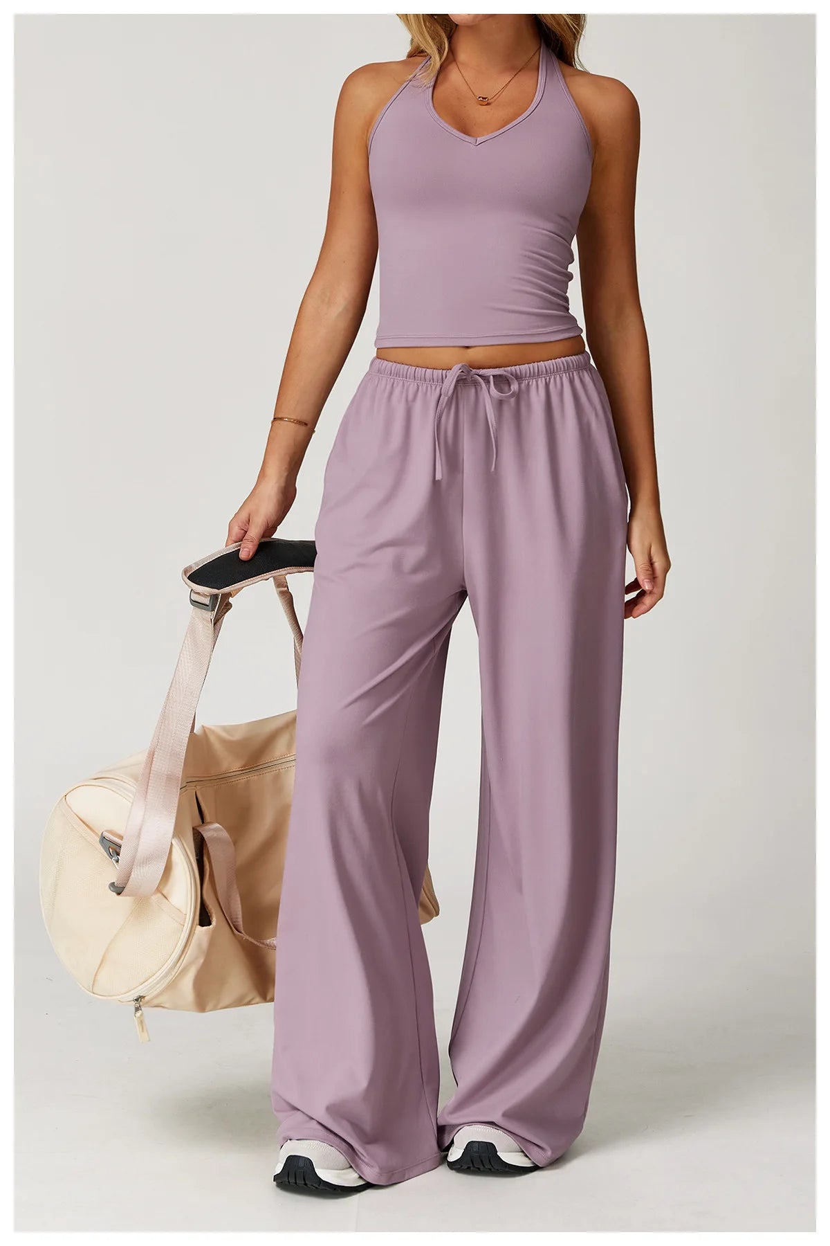 2/3PCS Fitness Suit Women Deep V Yoga Bra Flared pants Sports Suit Gym Tracksuits Female High Waist Bell Bottom Athletic Wear