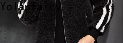 YOLANFAIRY 100% Wool Mens Real Fur Coat Men Luxury Clothing Winter Jacket For Men High Quality Short Jacket куртка мужская 2024