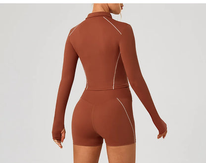 Women's Fitness Yoga Shirts Sports Jackets Gym Yoga Long Sleeve Running Coats Female Workout Clothes For Cycling Activewear