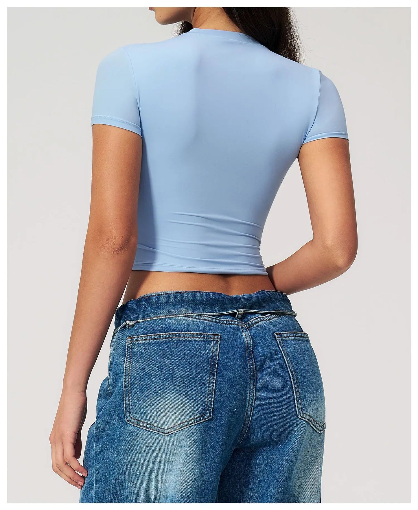 Women Solid Yoga Short Sleeve Breathable Sport T-Shirt Elastic Fitness Yoga Top Gym Shirts Female Casual Running Workout Clothes