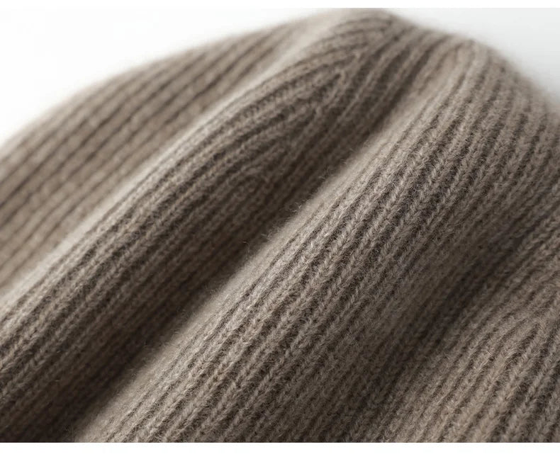 DjzDsm High Quality 100% Cashmere Knitted Hat for Men Casual Beanie Hat Thicken Cap Winter Soft Warm Cashmere Caps