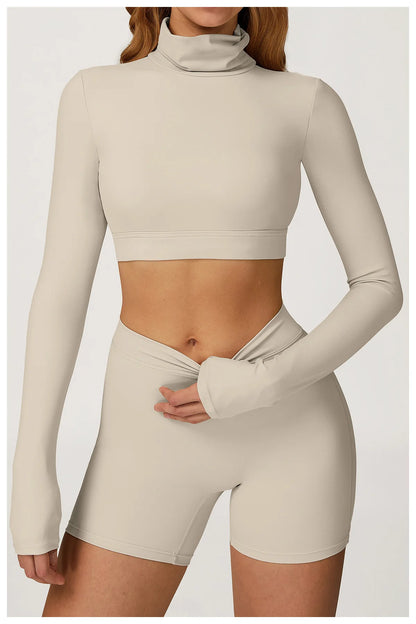 Female Gym Workout Shirts Yoga T-Shirt Fitness Long Sleeve Breathable High Elastic Crop Top Running Push Up Sports T-Shirt