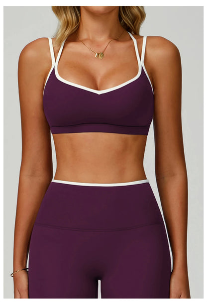 Sports Underwear Yoga Vest Women Yoga Bra Sexy Color Blocking Workout Bra Gym Crop Top For Women Breathable Running Fitness Top