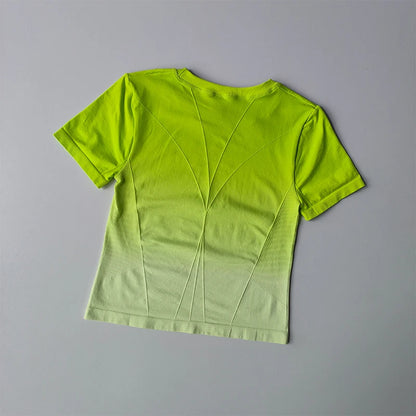 Yoga Top Light Fitting Elastic Quick Drying Sports T-shirt for Women's Personalized Fitness Short Sleeved Summer Thin Style