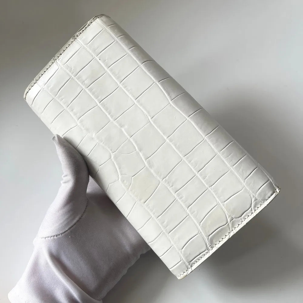 Exotic style real crocodile leather women's large three-fold wallet real crocodile leather women's long handbag card bag