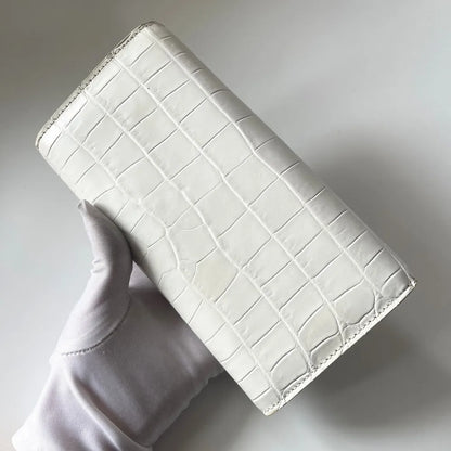Exotic style real crocodile leather women's large three-fold wallet real crocodile leather women's long handbag card bag