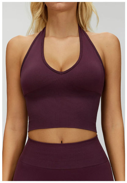Sexy Seamless Sports Bras Halter Yoga Bra Women Fitness Gym Top Shockproof Running Workout Fast Dry Underwear Female Yoga Vest