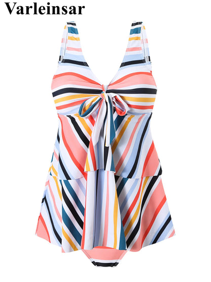 S - XL Rainbow Colorful V Neck Bikini Women Swimwear Female Swimsuit Two-pieces Bikini set Padded Bather Bathing Suit Swim V6902