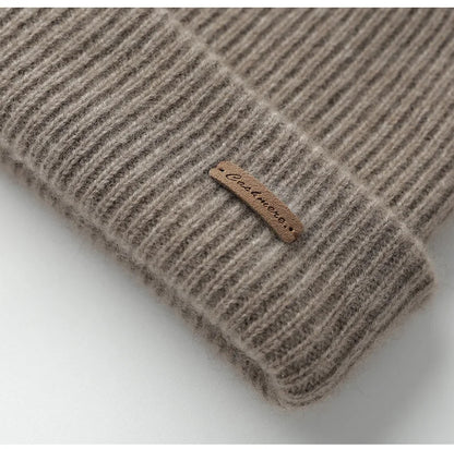 DjzDsm High Quality 100% Cashmere Knitted Hat for Men Casual Beanie Hat Thicken Cap Winter Soft Warm Cashmere Caps