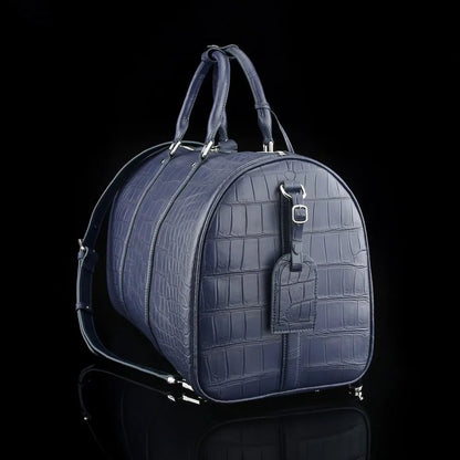 Authentic exotic crocodile belly leather men's large travel handbag real crocodile leather men's fashion luxury shoulder bag