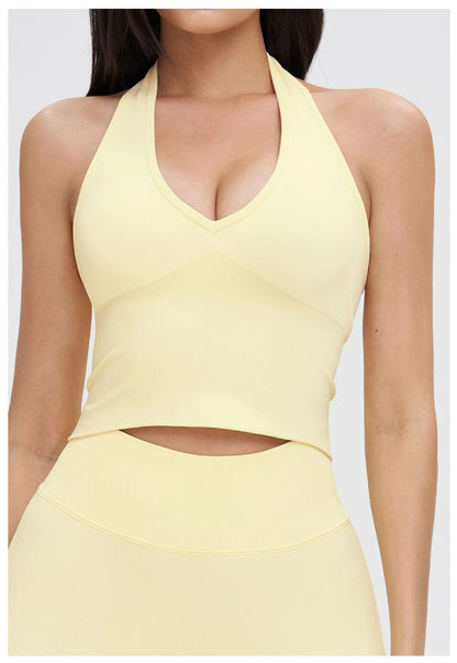 Sexy Seamless Sports Bras Halter Yoga Bra Women Fitness Gym Top Shockproof Running Workout Fast Dry Underwear Female Yoga Vest