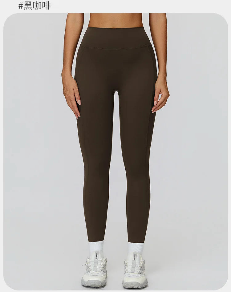 Customized LOGO women's yoga trousers high waist pleated leggings outdoor running sports fitness trousers