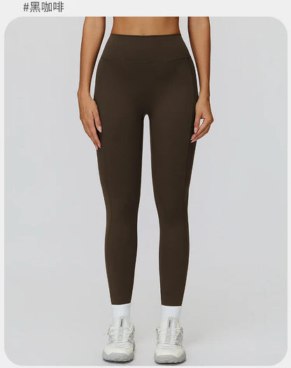 Customized LOGO women's yoga trousers high waist pleated leggings outdoor running sports fitness trousers