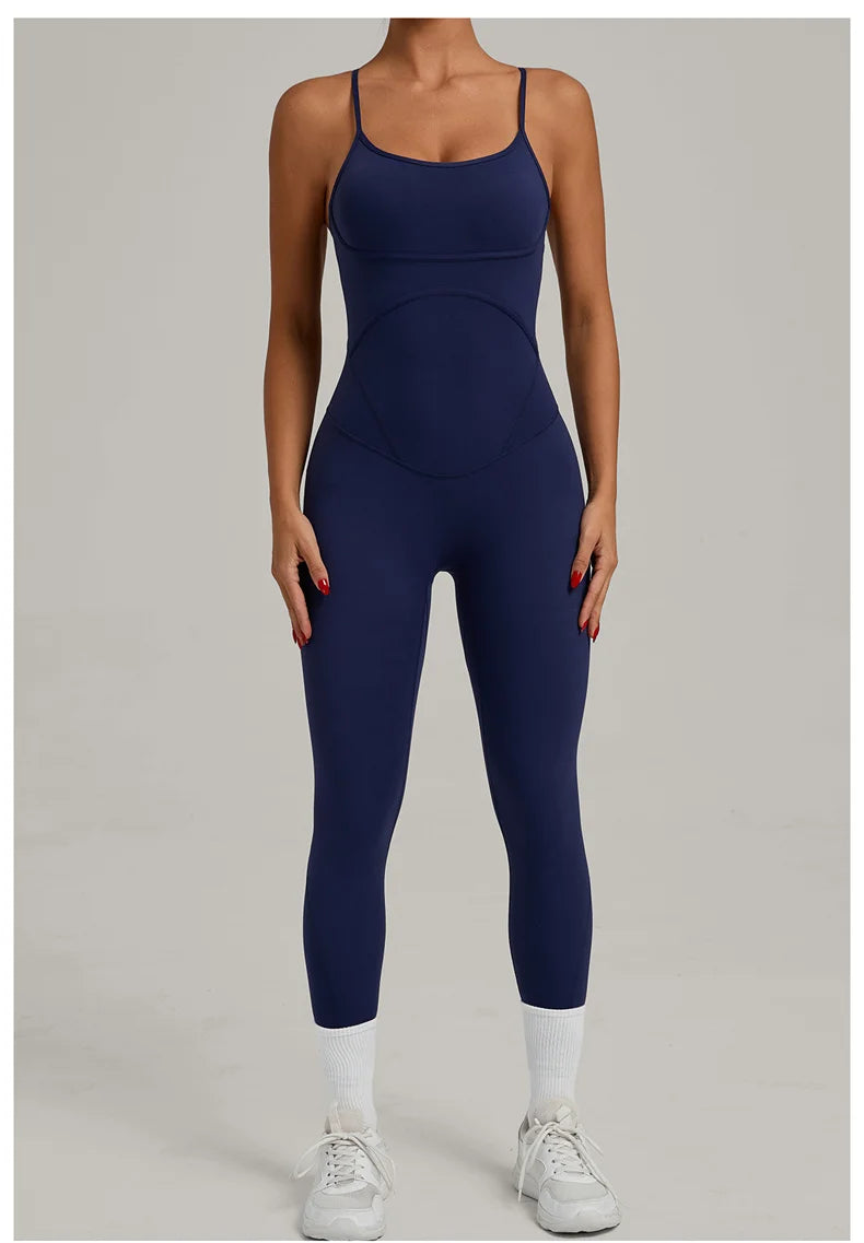 TRY TO BN Sports Jumpsuit Yoga Cross Adjustable Shoulder Straps Fitness Workout Bodysuit One Piece Sportswear Gym Women Clothing