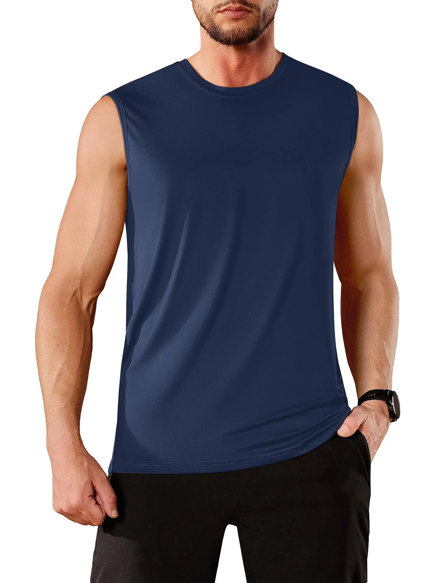 TACVASEN UPF 50+ TANK TOPS Quick Dry Sleeveless T-shirts Mens Summer Gym Fitness Running Tee Shirts Trainning tshirts Swimming