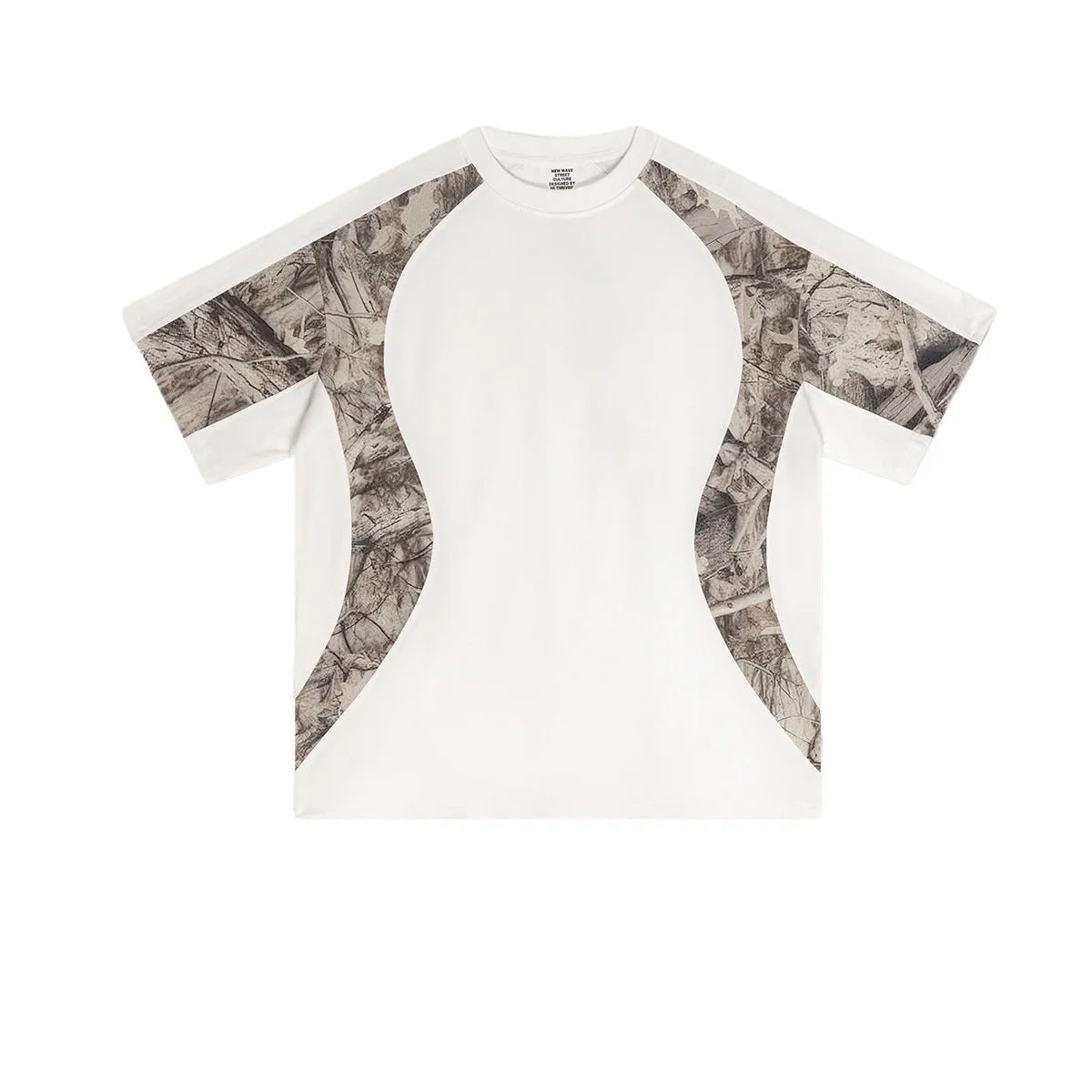 Custom LOGO men's summer camouflage splicing 240G quick-drying cotton polyester short-sleeved T-shirt loose sports shorts set