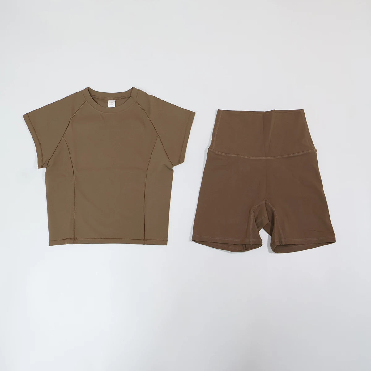 Summer Women's Two-Piece Fitness Set Woman's Short-Sleeve Quick-Dry Yoga Wear for Outdoor Running Sports Female 2Pcs Suit
