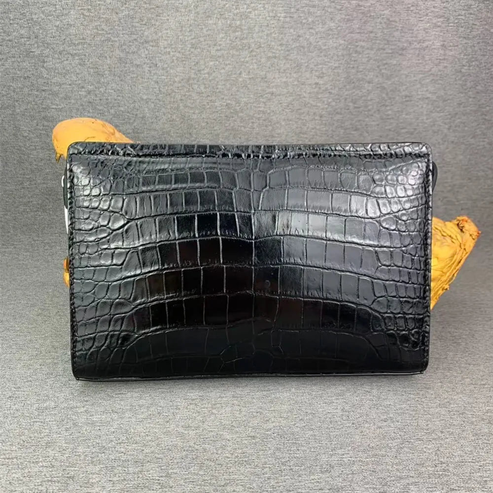 Authentic crocodile belly leather password lock handbag real crocodile leather men's business wrist bag card bag