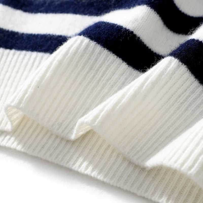 DjzDsm Autumn And Winter Men's Round-neck Sweaters 100% Merino Wool Pullovers Casual Knitted Shirts Soft And Warm Men's Tops