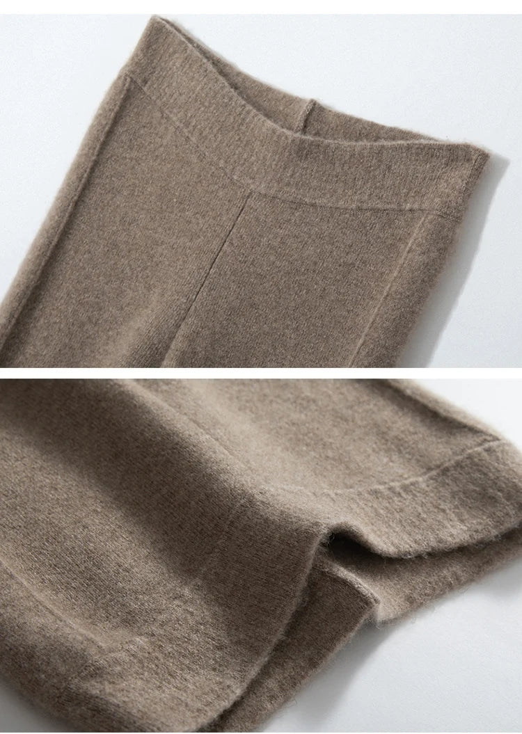 High Quality Women 100% Cashmere Legging Basic Soft elastic Pants Autumn Winter Cashmere Knitted Legging Trousers Warm Comfy