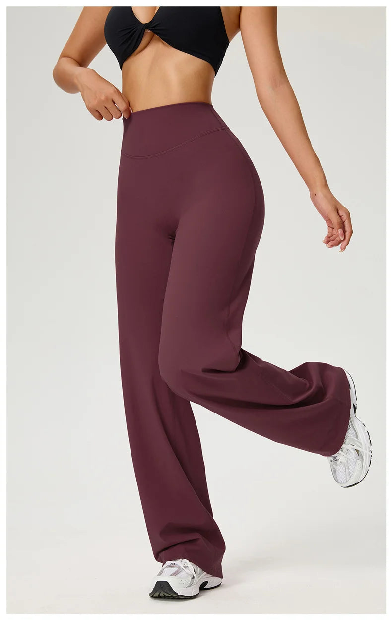 TRY TO BN Straight Leg Yoga Pants Women's High Waisted Tummy Control Buttery Soft Naked Feel Gym Fitness Running Workout Bottoms