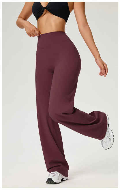 TRY TO BN Straight Leg Yoga Pants Women's High Waisted Tummy Control Buttery Soft Naked Feel Gym Fitness Running Workout Bottoms