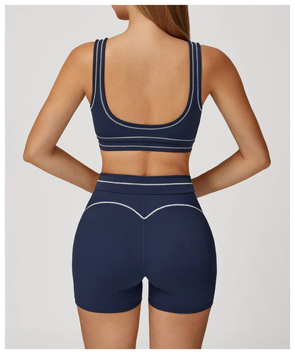 Color Contrast Yoga Bra Women Breathable Gym Fitness Bra Shockproof Sports Underwear Female Workout Bra Push Up Cycling Crop Top