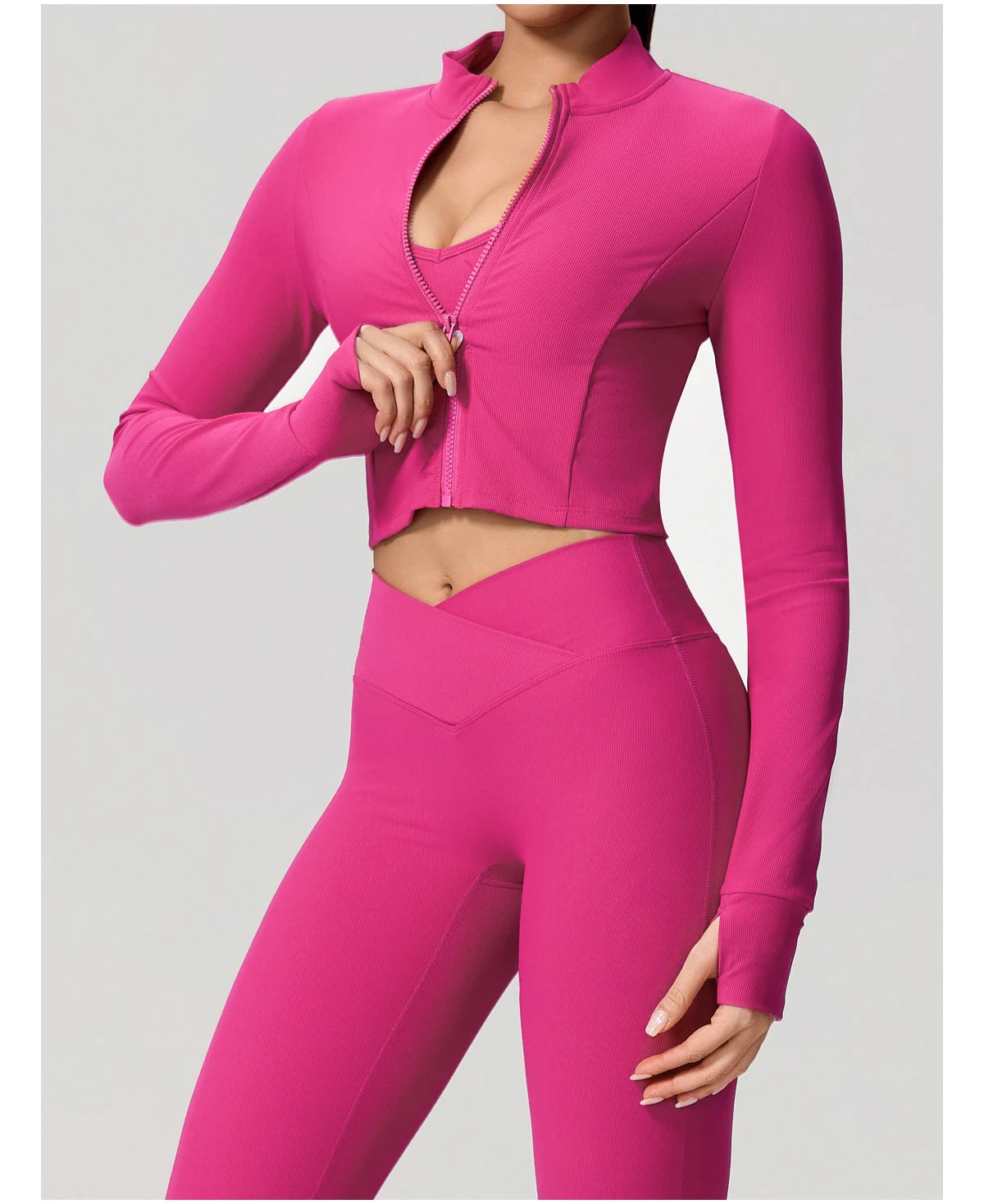 Summer Women Gym Zipper Long Sleeve Jacket Outdoors Workout Yoga Top Female Slim tight Clothes Women Quick-Dry Sportswear