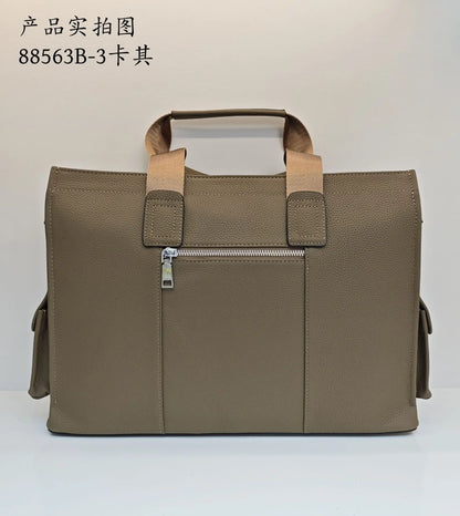 Genuine Messenger Bag Men Leather Handbag Large Capacity Business Commuter Handheld Cowhide Laptop Document Bag Men's Briefcase