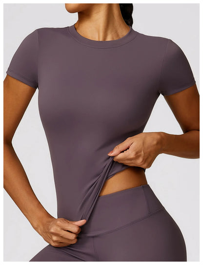 Women Sport T Shirts Short Sleeve Yoga Shirt Gym Top Running Push Up Active Wear Sport Top Femme Yoga Top Fitness Clothes