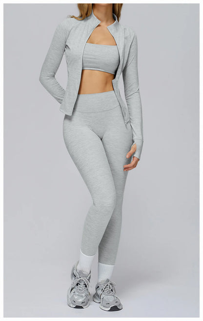 Zip Fitness Clothes Women Long Sleeve Sports Jacket Gym Clothes Woman Yoga Shirt Quick Dry Top Sunscreen Sportswear Yoga Clothes