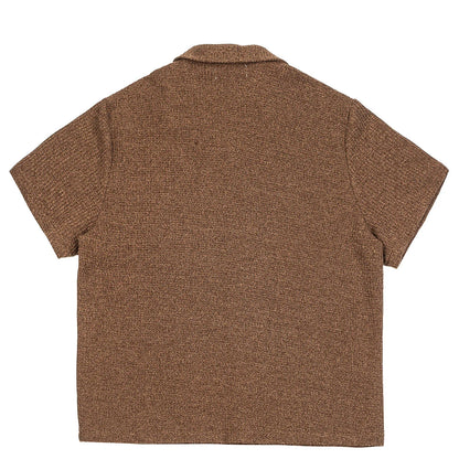 Summer Old Money Style Cleanfit Cuban Collar Knitted Short Sleeved Shirt for Men Loose Five Quarter Sleeved Workwear Shirt