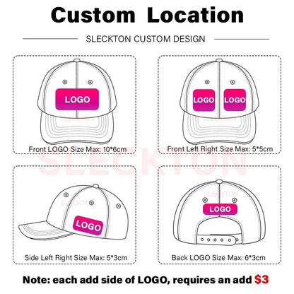 SLECKTON Custom Cap Logo Embroidery Retro Baseball Cap for Men and Women DIY Design Letter Hat Customize Graphic Print Wholesale