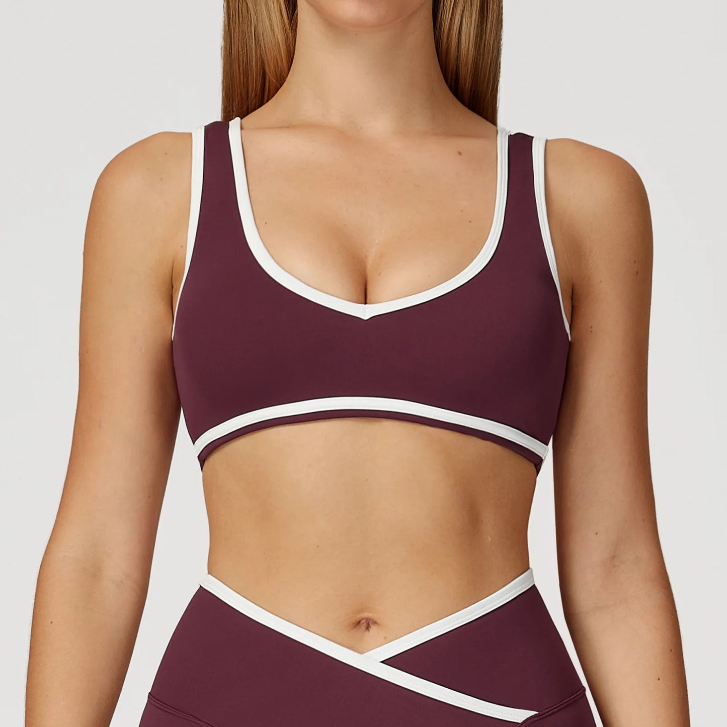 V-Neck Sports Bra Women Top Push Up Sport Underwear Yoga Vest Gym Crop Top Brassiere Fitness Top Workout Breathable Beauty Back