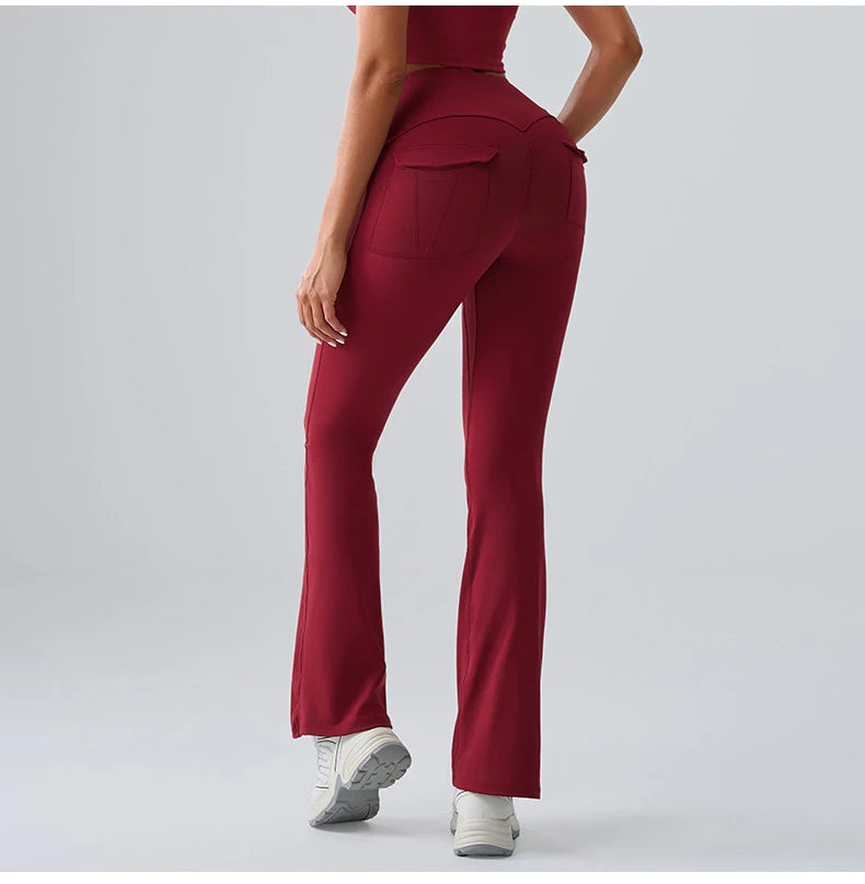 Flares Leggings Women Bell-bottoms Sports Yoga Leggings High Waist Tights Scrunch Butt Yoga Flares Pants Push Up Gym Leggings