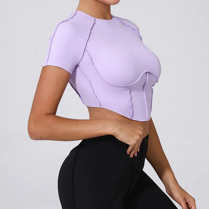 Cloud Hide Super Sexy Yoga Shirts Women Sports Tank Crop Tops Running T Shirt Workout Short Sleeve T-shirts Fitness Sportswear