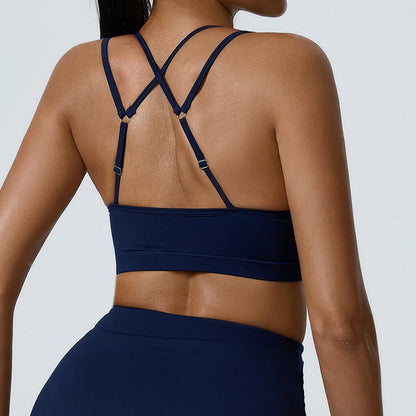 Yoga  Fitness Madam Bras Sexy Back Sports  Breathable Anti Shock Tank Top Fitness Sexy Breathable Underwear For Madam Yoga Gym