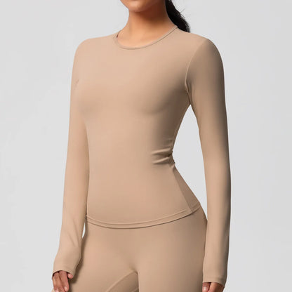 SWELTERING Women Yoga T-shirts Sports Top Long Sleeve Gym Workout Running Shirts Exposed Navel Quick Dry Fitness Gym Sport Wear