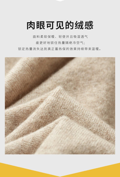 Autumn/Winter Men Sweater Suit Hooded Zipper Pullover Pants Thick Warm Casual Clothing 100% Cashmere Knitwear Trousers Tops