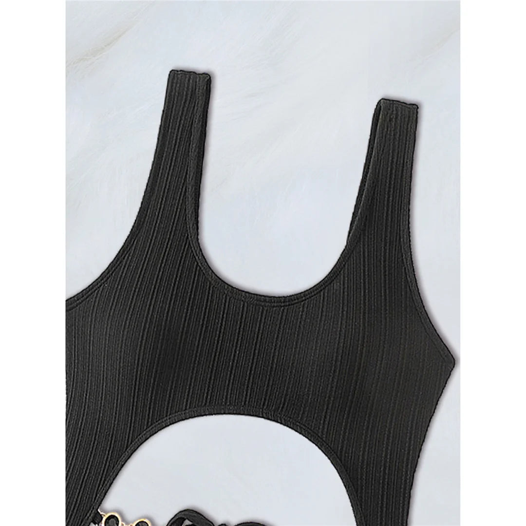 Diamond Rhinestones Tummy Cut Out Women Swimwear One Piece Swimsuit Female Knotted High Leg Cut Bather Bathing Suit Swim V6295