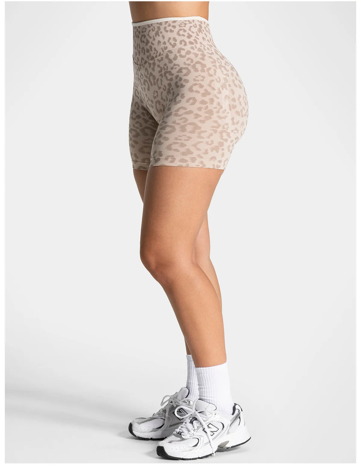 Leopard Print Yoga Shorts Women Seamless High Waist Workout Shorts Fitness Yoga Lift Butt Fitness Yoga Gym Running Short Pants